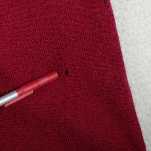 Woolovers Cardigan Womens Medium Red Burgandy Cashmere Merino Button Up Preppy - Picture 12 of 12